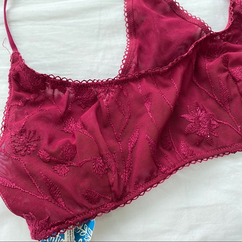 New Free People Magenta Loral Racerback Bralette